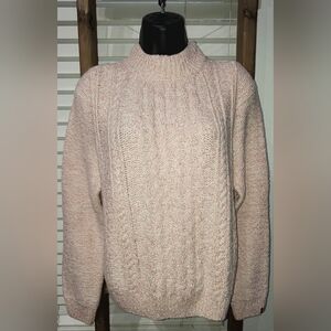 Tommy Hilfiger Women's Light Pink Cable Knit  Sweater